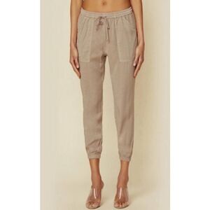 Blue Life Cargo Jogger Pants in Sand Tan S Tencel Rayon Blend